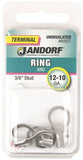 Jandorf 60837 Ring Terminal, 12 to 10 AWG Wire, 3/8 in Stud, Copper Contact