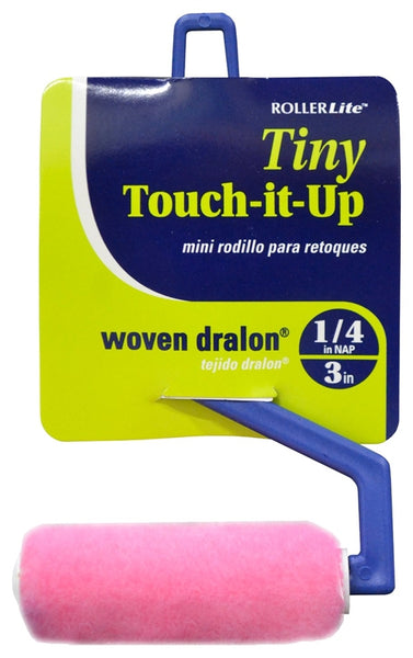 RollerLite Tiny Touch-It-Up 3RL-MT025 Mini Roller Assembly, 1/4 in Nap, Dralon Cover, Plastic Handle, 3 in L Roller
