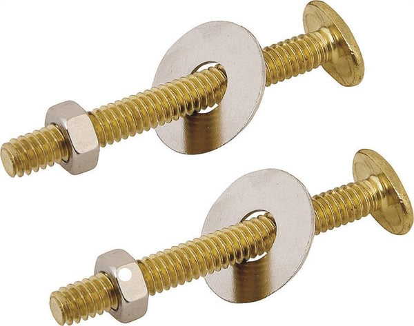 ProSource Bolt Set, Steel, Brass, For: Use to Attach Toilet to Flange