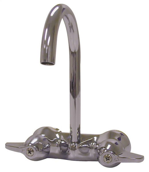 B & K 123-005 Bathroom Faucet, Chrome Plated, High Arc Spout