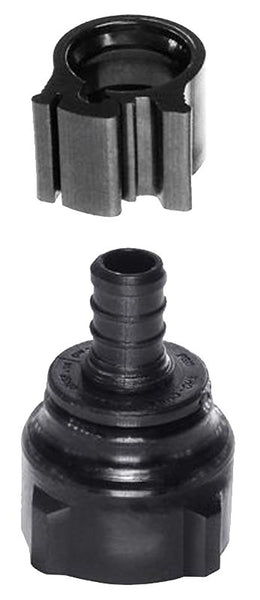 Flair-It PEXLOCK 30856 Swivel Pipe Adapter, 1/2 x 3/4 in, FPT, Polysulfone, Black, 100 psi Pressure