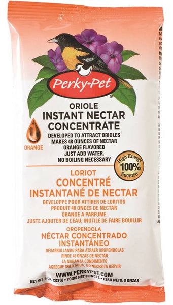 Perky-Pet 293SF Instant Nectar, Concentrated, Powder, Natural Orange Flavor, 8 oz Bag