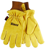 Heatkeep 94HK-M Protective Gloves, Men's, M, 13 in L, Keystone Thumb, Knit Wrist Cuff, Pigskin Leather, Gold