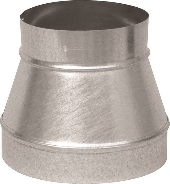 Imperial GV1196 Stove Pipe Reducer, 4 x 3 in, 26 ga Thick Wall, Galvanized