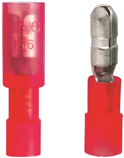 GB 20-161P Bullet Splice Connector, 600 V, 22 to 18 AWG Wire, 5/32 in Stud, Red