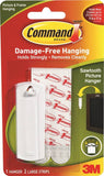 Command 17040 Picture Hanger, 5 lb, Plastic, White, Adhesive Strip Mounting