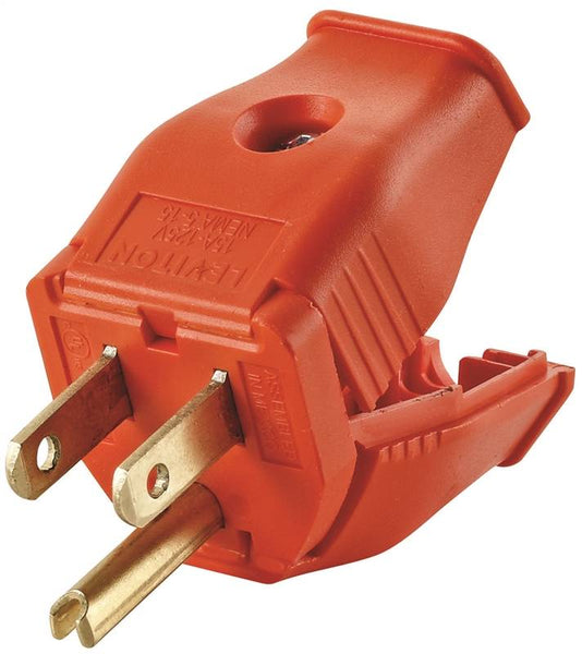 Leviton 003-3W101-00R Hinged Plug, 2 -Pole, 15 A, 125 V, Orange