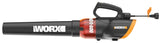 WORX WG520 Electric Leaf Blower, 12 A, 120 V, 320, 600 cfm Air, 20 min Run Time, Black/Orange