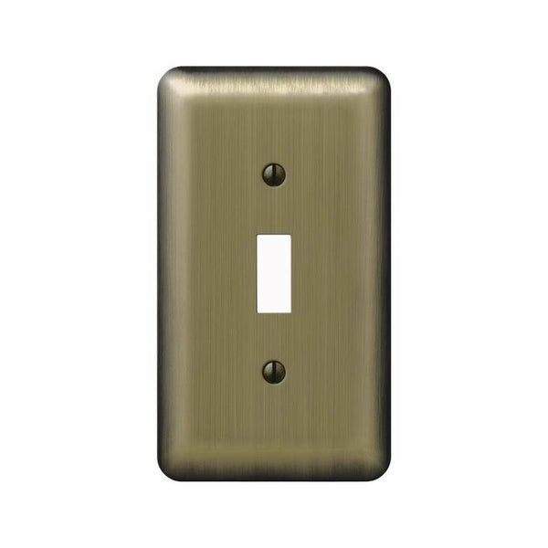 Amerelle 154T Wallplate, 5 in L, 2-13/16 in W, 1 -Gang, Steel, Brushed Brass