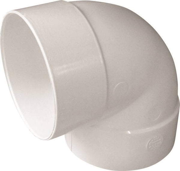 CANPLAS 414156BC Short Turn Pipe Elbow, 6 in, Hub, 90 deg Angle, PVC, White