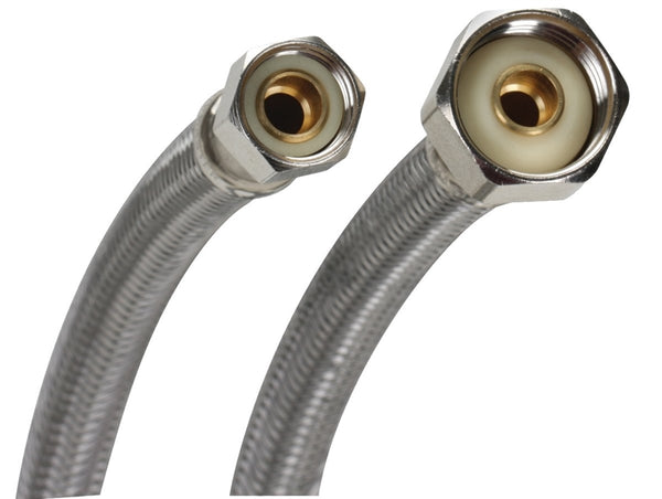 FLUIDMASTER B1F20 Water Supply Connector, 3/8 x 1/2 in, Compression x FIP, Polymer/Stainless Steel