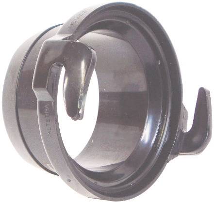 US Hardware RV-309B Hose Adapter with Bayonet Hook, 3 in ID, ABS, Black