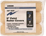 Linzer RS1433 Paint Roller Cover, 3/8 in Thick Nap, 9 in L