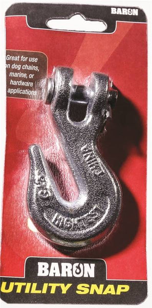 BARON C-330-1/4 Clevis Grab Hook, 2600 lb Working Load, Steel, Electro-Galvanized