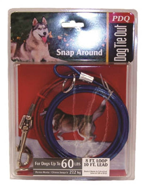 Boss Pet PDQ Q251500099 Pet Tie-Out Belt, 10 ft L Belt/Cable, For: Large Dogs up to 60 lb