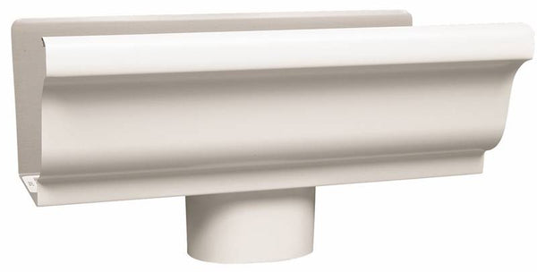 Amerimax 27010 Gutter End with Drop, 2 in W, Aluminum, White, For: 5 in K-Style Gutter System