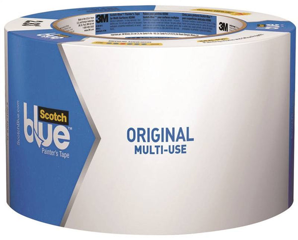 ScotchBlue 2090-3A Painter's Tape, 60 yd L, 3 in W, Crepe Paper Backing, Blue