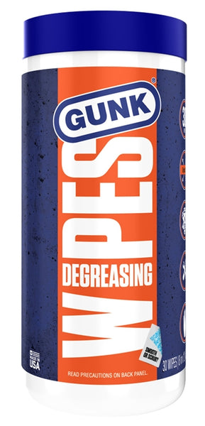GUNK EDW30 Engine Degreasing Wipes, 12 in L, 8 in W, Citrus
