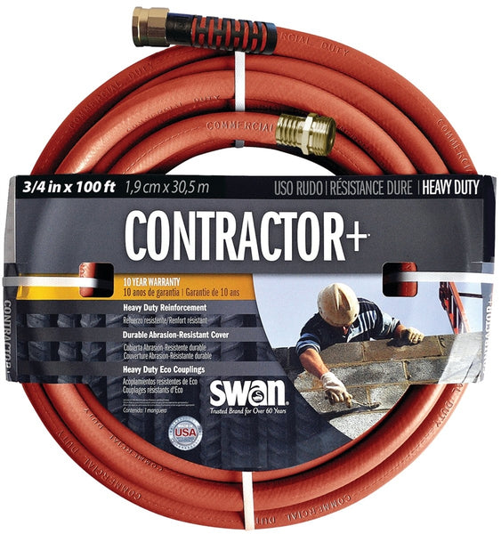 SWAN SNCG34100 Garden Hose, 100 ft L, Rubber/Vinyl, Red