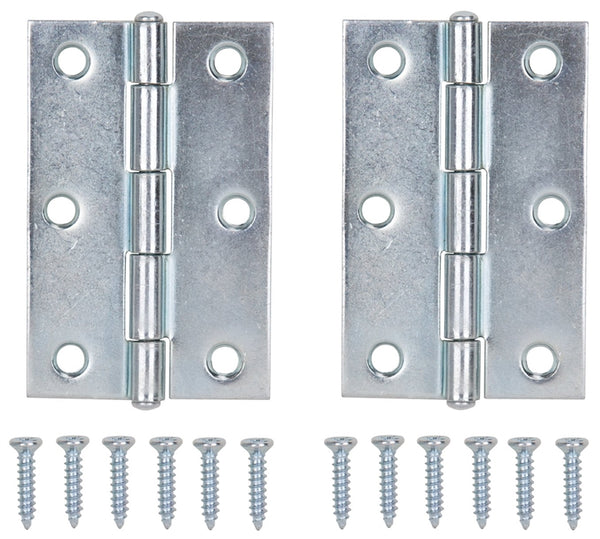 ProSource LR-051-PS Cabinet Hinge, Steel, Zinc, Fixed Pin, 180 deg Range of Motion, Full Mortise Mounting, 28 (Pair) lb