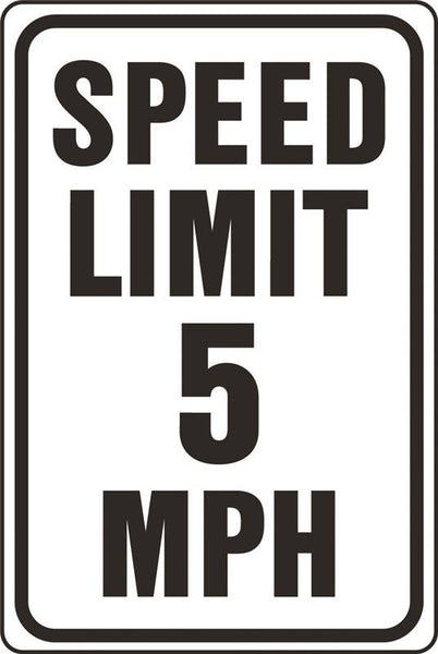 HY-KO HW-23 Traffic Sign, Rectangular, SPEED LIMIT 5, Black Legend, White Background, Aluminum