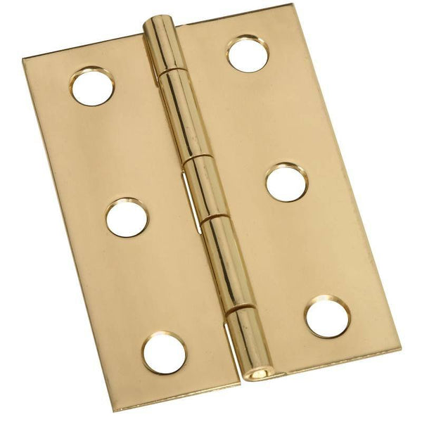 National Hardware N211-391 Decorative Broad Hinge, 2-1/2 in H Door Leaf, 0.05 in Thick Door Leaf, Brass, Solid Brass