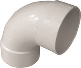 CANPLAS 414166BC Sanitary Pipe Elbow, 6 in, Hub, 90 deg Angle, PVC, White