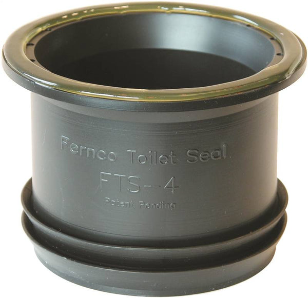 FERNCO FTS-4 Wax Free Toilet Seal, 4 in Dia, Elastomeric PVC, Black
