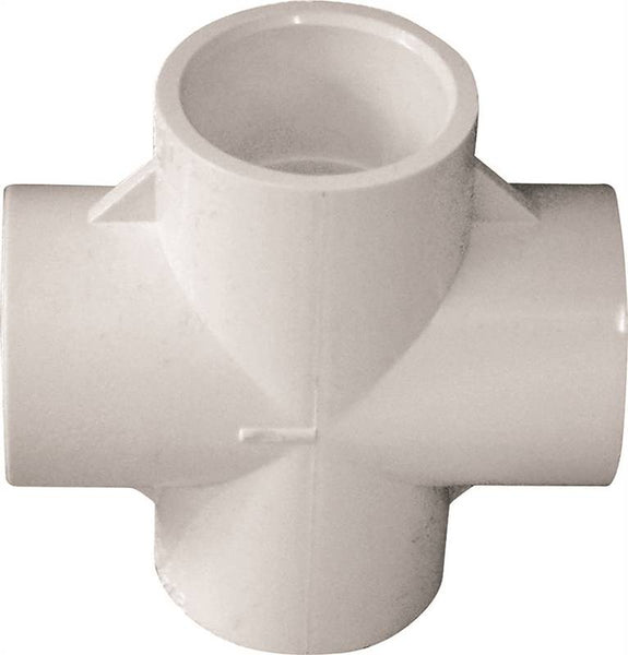 LASCO 420007BC Pipe Cross, 3/4 in, Slip, PVC, White, SCH 40 Schedule, 480 psi Pressure