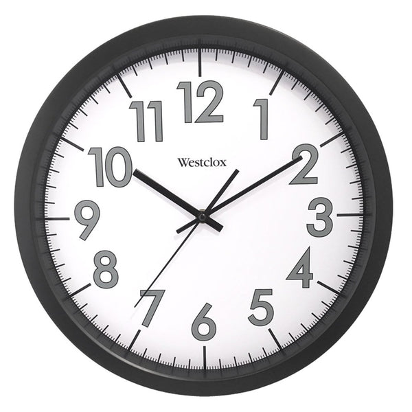 Westclox 32067 Clock, Round, Black Frame, Plastic Clock Face, Analog