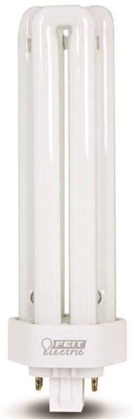 Feit Electric PLT42E/35 Compact Fluorescent Bulb, 42 W, T4 Lamp, GX24Q-4 Lamp Base, 3000 Lumens, 3500 K Color Temp