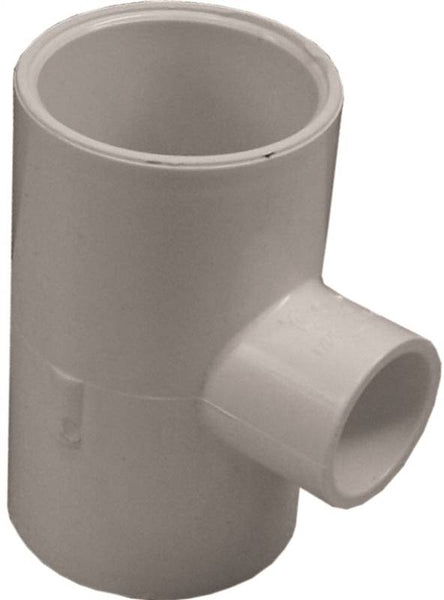 LASCO 401166BC Reducing Pipe Tee, 1-1/4 x 1/2 in, Slip, PVC, SCH 40 Schedule