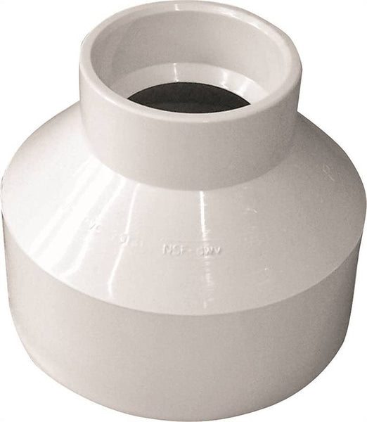 IPEX 193023 Reducing Coupling, 3 x 1-1/2 in, Hub, PVC, White, SCH 40 Schedule