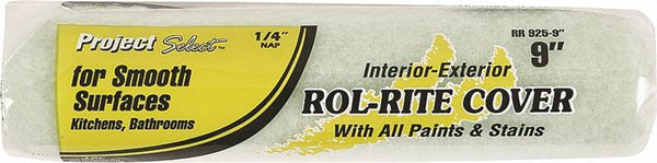 Linzer RR 925 Paint Roller Cover, 1/4 in Thick Nap, 9 in L, Knit Fabric Cover