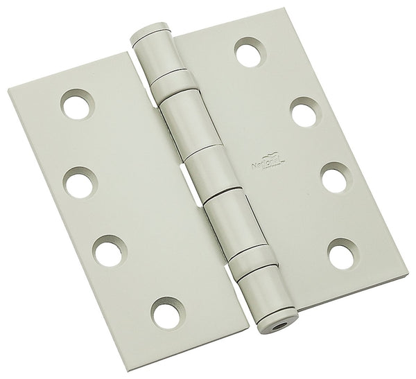 National Hardware 179 Series N236-100 Ball Bearing Hinge, 4 in H Frame Leaf, Steel, Prime Coat, Non-Removable Pin, 41 lb