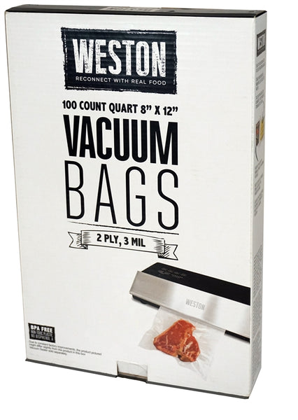 Weston 30-0101-W Vacuum Seal Bag, Plastic, Clear