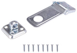 ProSource BH-706ZP3L-PS Safety Hasp, 3-1/2 in L, 3-1/2 in W, Steel, Zinc, 3/8 in Dia Shackle, Swivel Staple