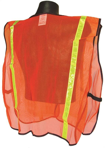 RADWEAR SVO1 Non-Rated Safety Vest, XL, Polyester, Green/Orange/Silver, Hook-and-Loop Closure