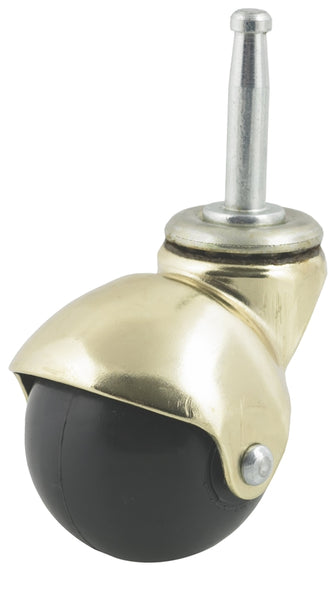 DH CASTERS C-H20S1BR Ball Caster, 2 in Dia Wheel, Rubber Wheel, 90 lb