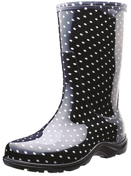 Sloggers 5013BP-09 Rain and Garden Boots, 9 in, Polka Dot, Black/White