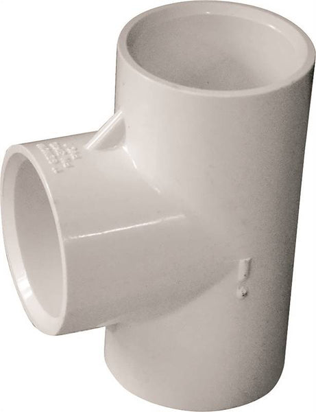 LASCO 401010BC Pipe Tee, 1 in, Slip, PVC, White, SCH 40 Schedule, 450 psi Pressure