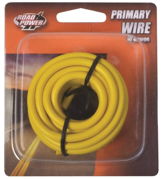 Road Power 55672233/10-1-14 Electrical Wire, 10 AWG Wire, 25/60 VAC/VDC, Copper Conductor, Yellow Sheath, 7 ft L