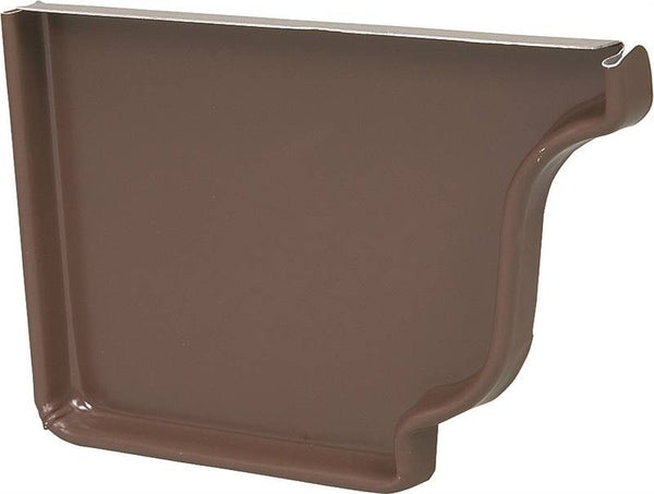 Amerimax 2520519 Gutter End Cap, 5 in L, Aluminum, Brown, For: 5 in K-Style Gutter System