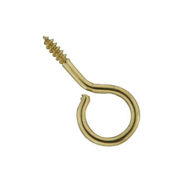 National Hardware N119-321 Screw Eye, #14, 0.31 in L Thread, 1-1/16 in OAL, Brass