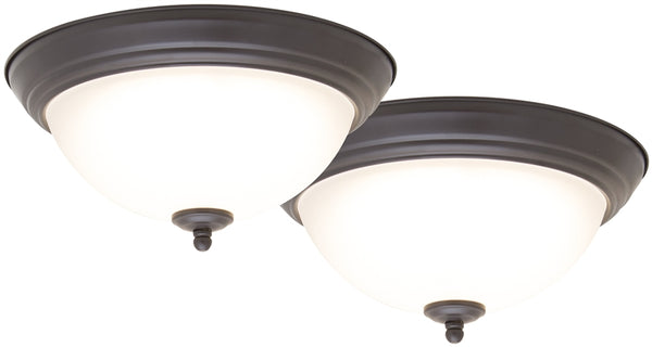 Boston Harbor 4200-LED- BR Flush Mount Ceiling Fixture, 120 V, 15 W, 2-Lamp, LED Lamp, 1100 Lumens, Bronze Fixture