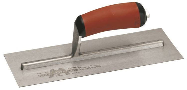 Marshalltown MXS1D Finishing Trowel, 11 in L Blade, 4-1/2 in W Blade, Carbon Steel Blade, Square End, Curved Handle