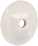 HUBBELL 5193-1 Combination Cover, 4-1/8 in Dia, 1.094 in L, 4-1/8 in W, Round, Metal, Gray, Powder-Coated