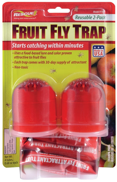 RESCUE FFTR2-BB4 Reusable Fruit Fly Trap, Liquid Pack