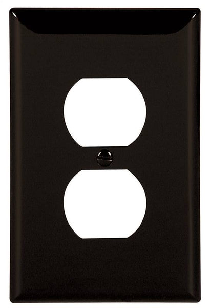 Eaton Wiring Devices PJ8BK Duplex and Single Receptacle Wallplate, 4-7/8 in L, 3-1/8 in W, 1 -Gang, Polycarbonate