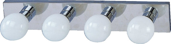 Boston Harbor Vanity Bar Fixture, 100 W, 4-Lamp, G Lamp, Steel Fixture, Polished Chrome Fixture